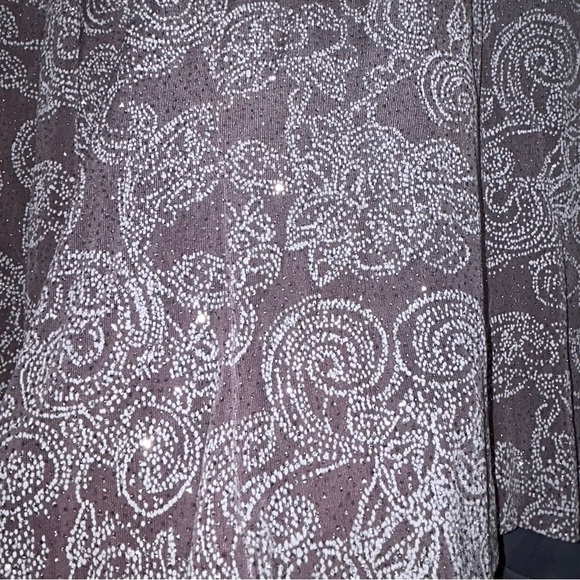 ALEX Evenings Embellished Metallic Shimmer Glitter Hook Closure Jacket - Picture 7 of 8